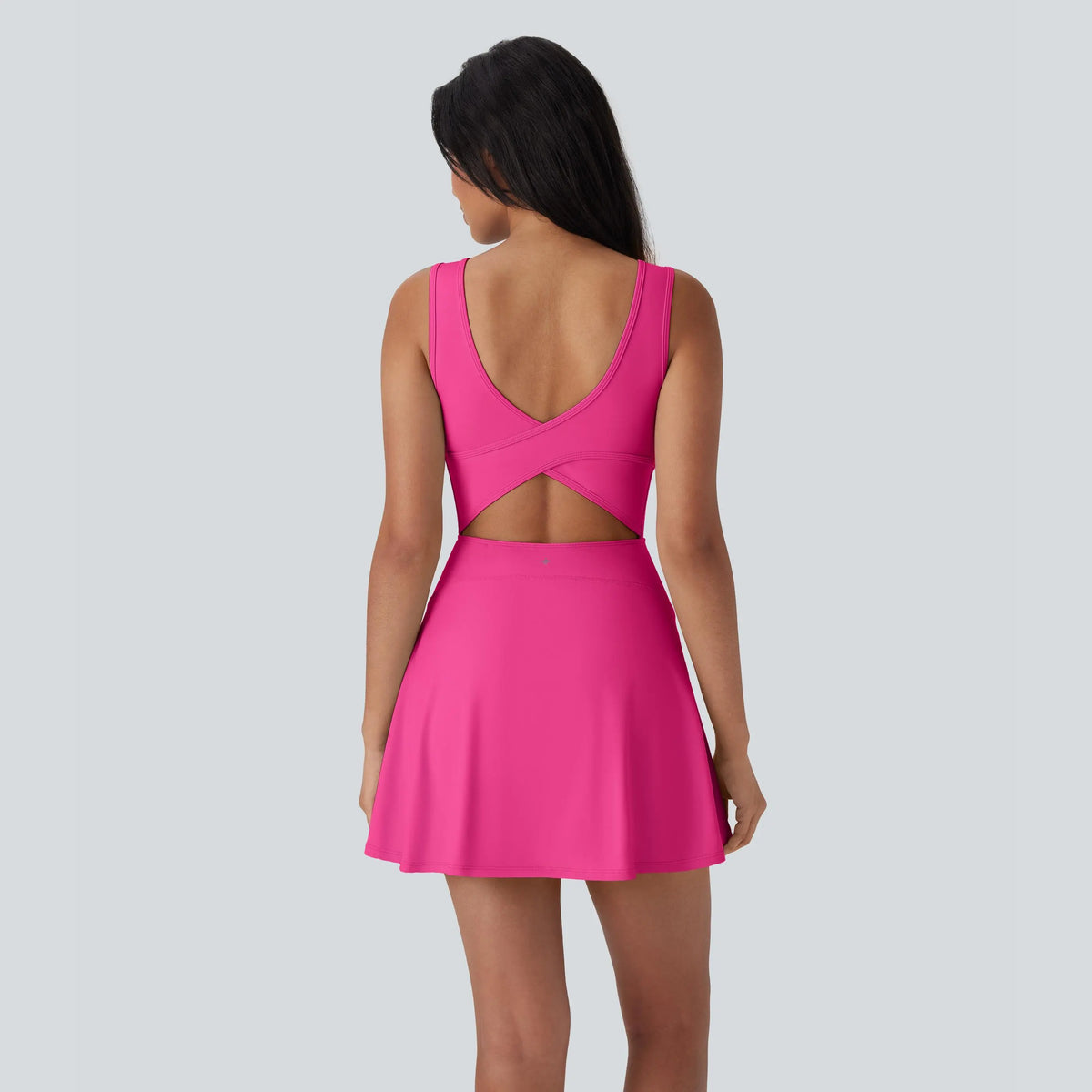 Halara SoftlyZero Airy U Neck 2-in-1 Pocket Mini Dress