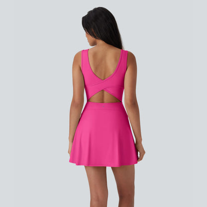Halara SoftlyZero Airy U Neck 2-in-1 Pocket Mini Dress