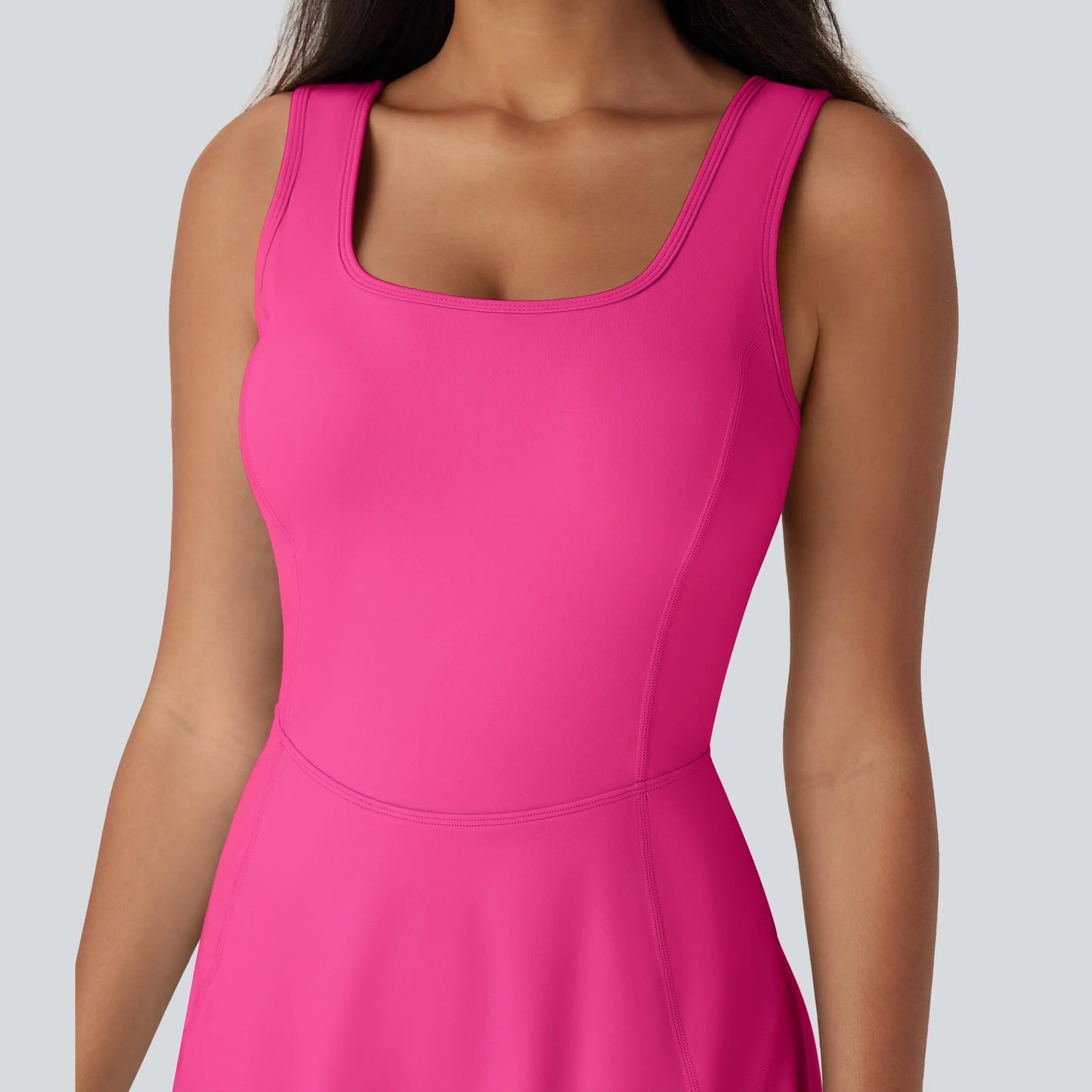 Halara SoftlyZero Airy U Neck 2-in-1 Pocket Mini Dress