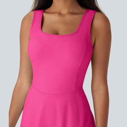 Halara SoftlyZero Airy U Neck 2-in-1 Pocket Mini Dress